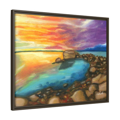 Sunset Ocean Beach Framed Wall Art