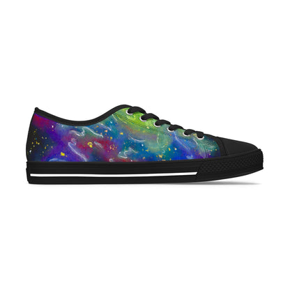 Women's Galaxy Art Low Top Sneakers — Colorful Nebula Canvas Shoes