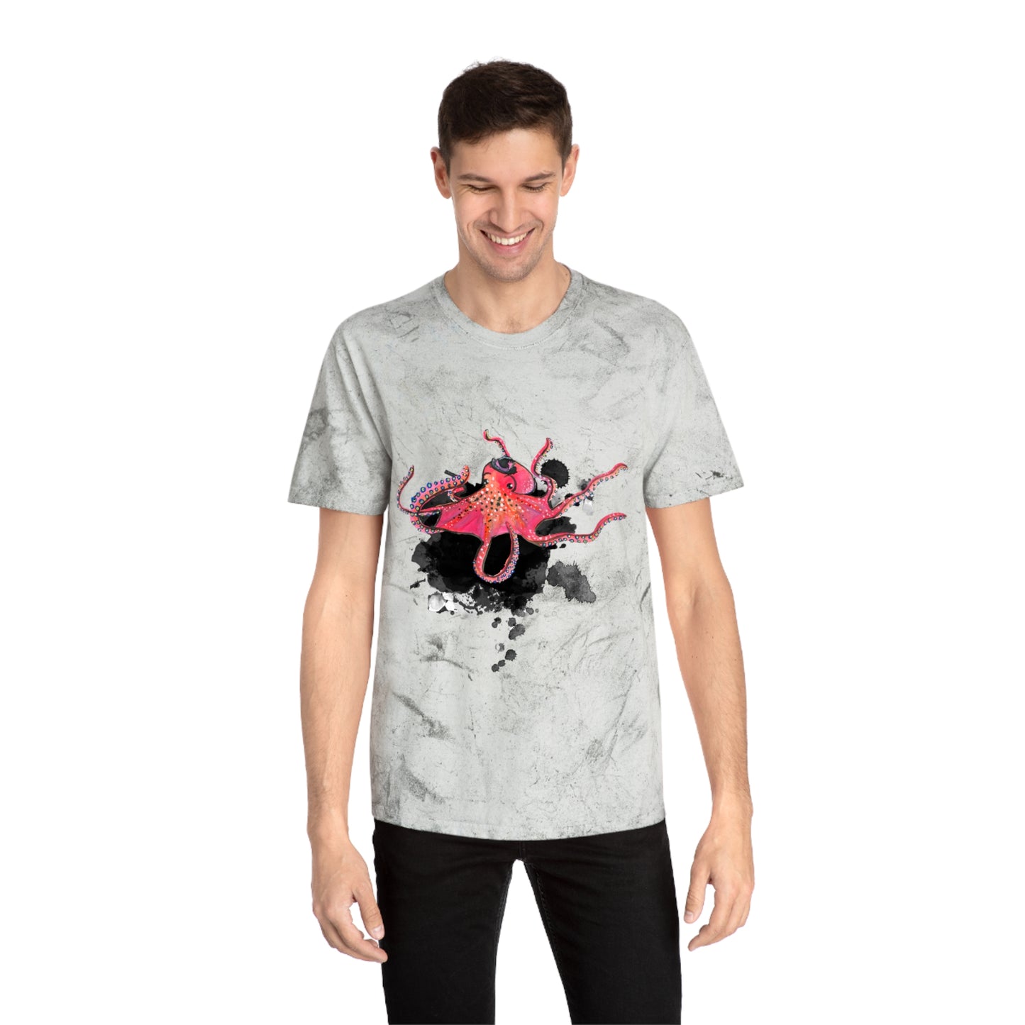 Red Octopus Unisex Color Blast T-Shirt