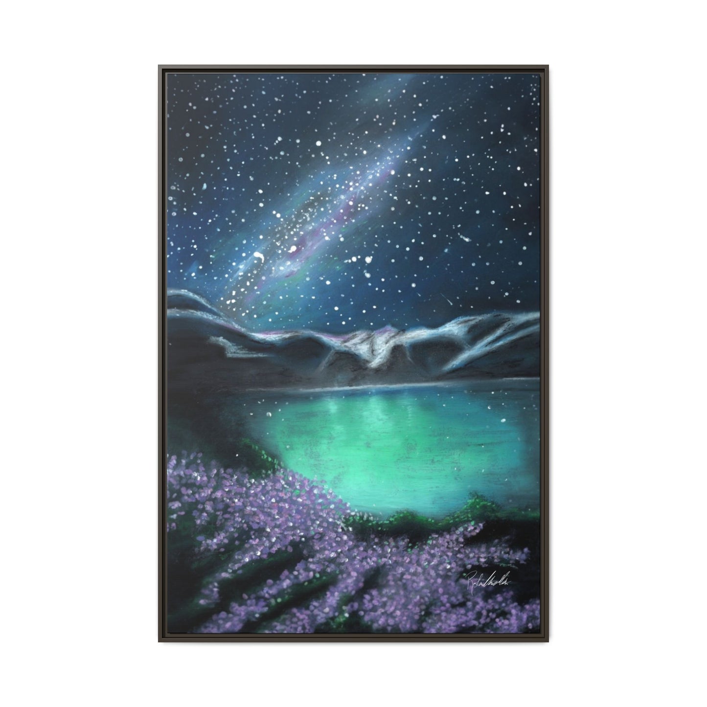 Night Sky over Spring Lake Framed Wall Art
