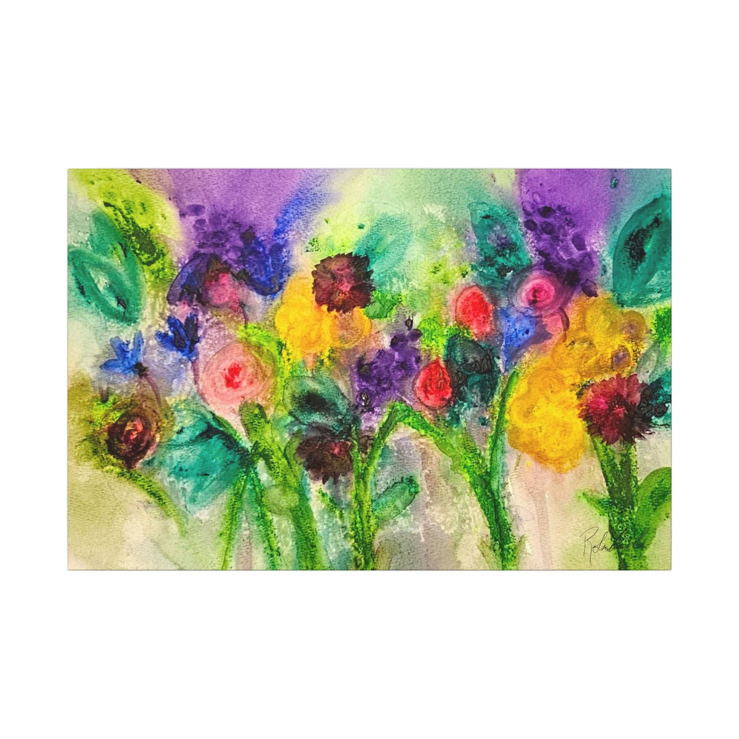 Abstract Flowers Canvas Gallery Wrap