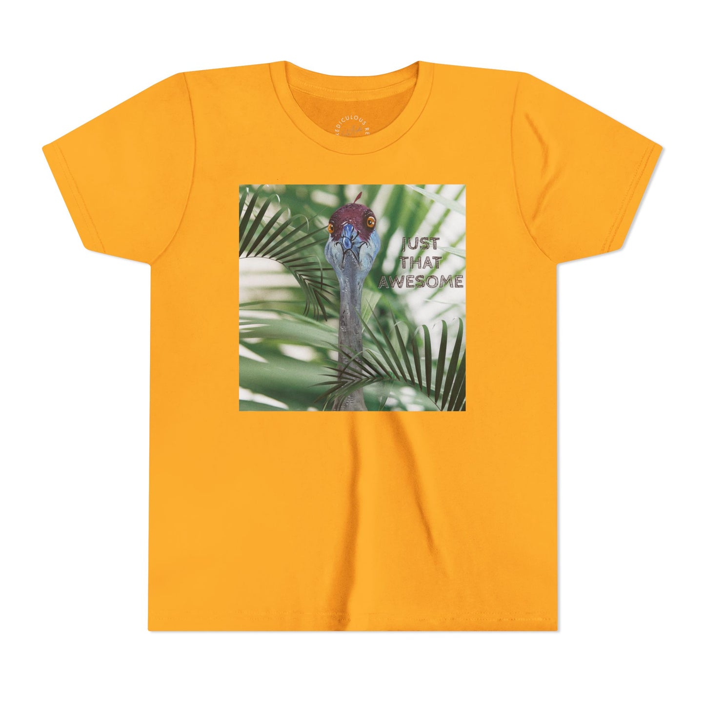 Youth Tee — 'Just That Person' Tropical Bird Graphic