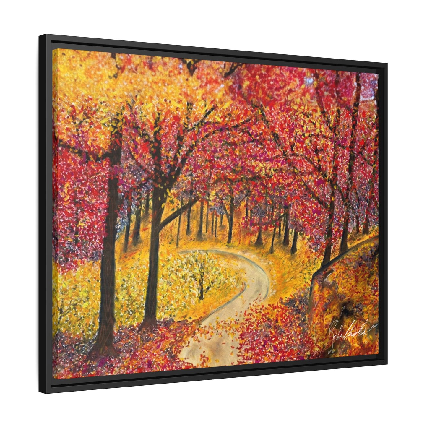 Vibrant Fall Forest Framed Wall Art