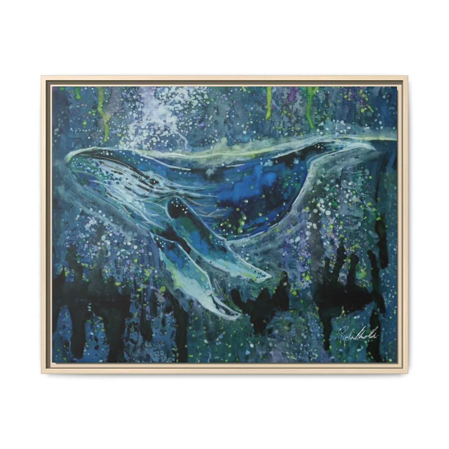 Watercolor Whale Framed Wall Art