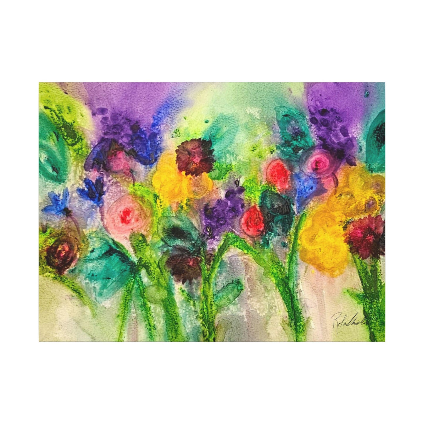 Abstract Flowers Canvas Gallery Wrap