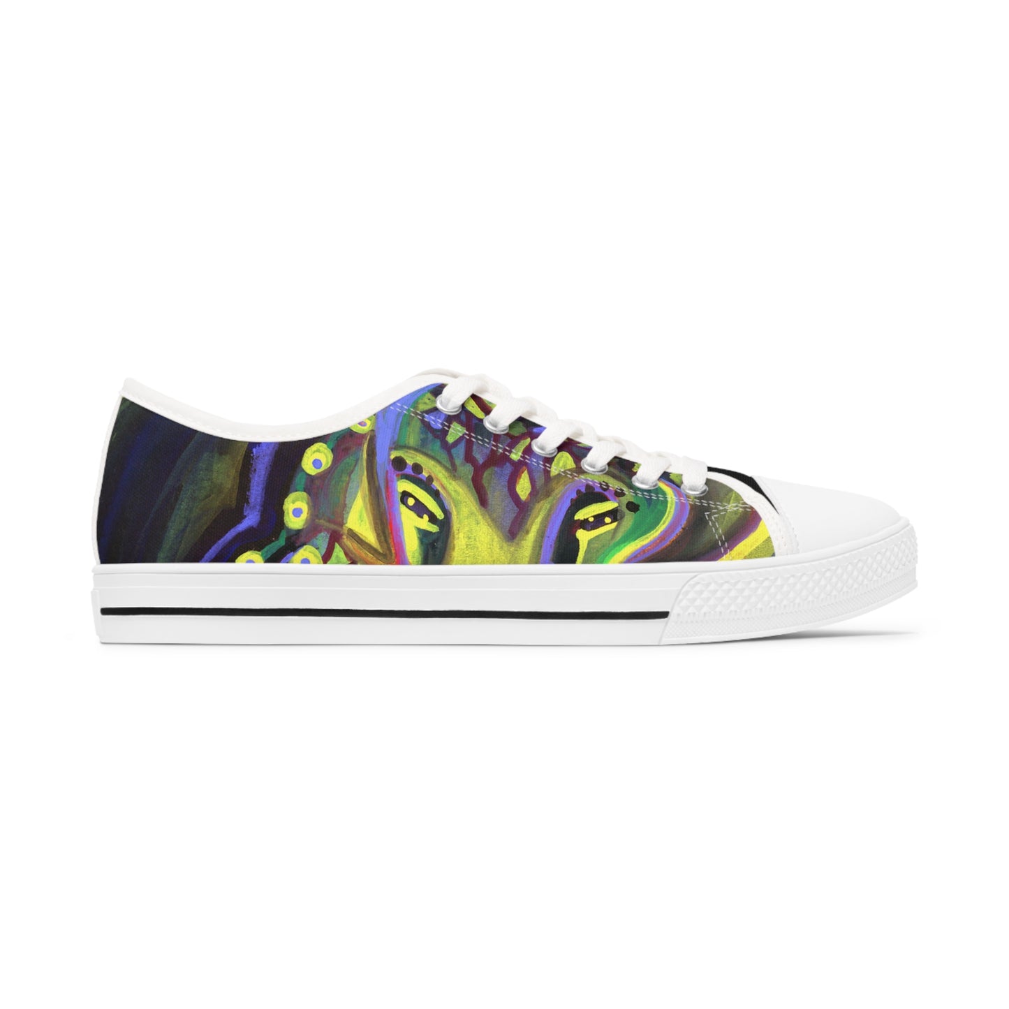 Octopus Green/Black Woman's Low-top Classic Sneakers