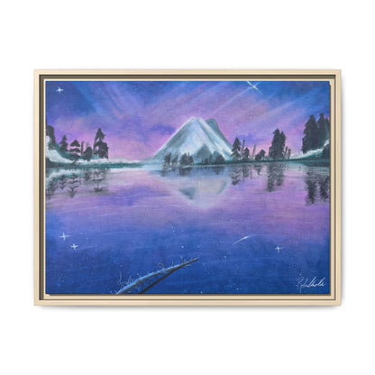 Purple Sky Over Lone Mountain Framed Wall Art
