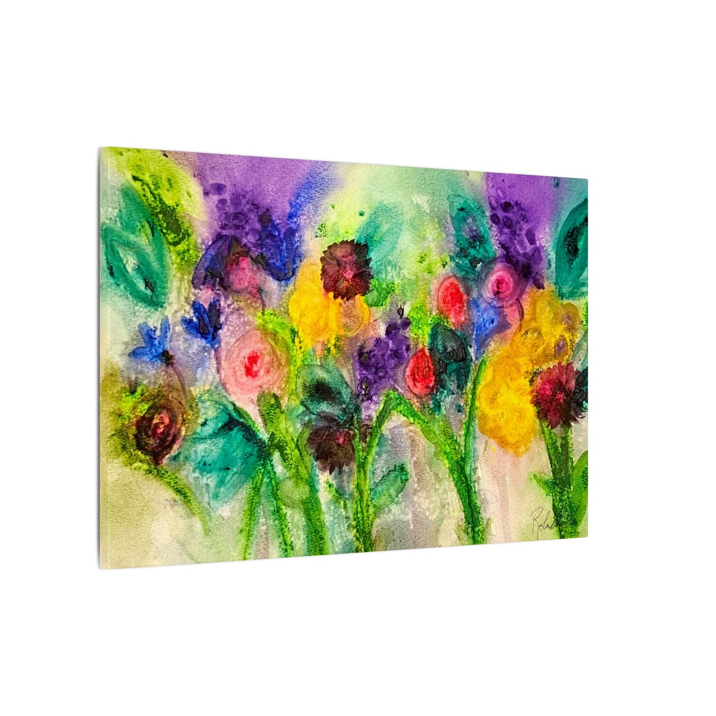 Abstract Flowers Canvas Gallery Wrap