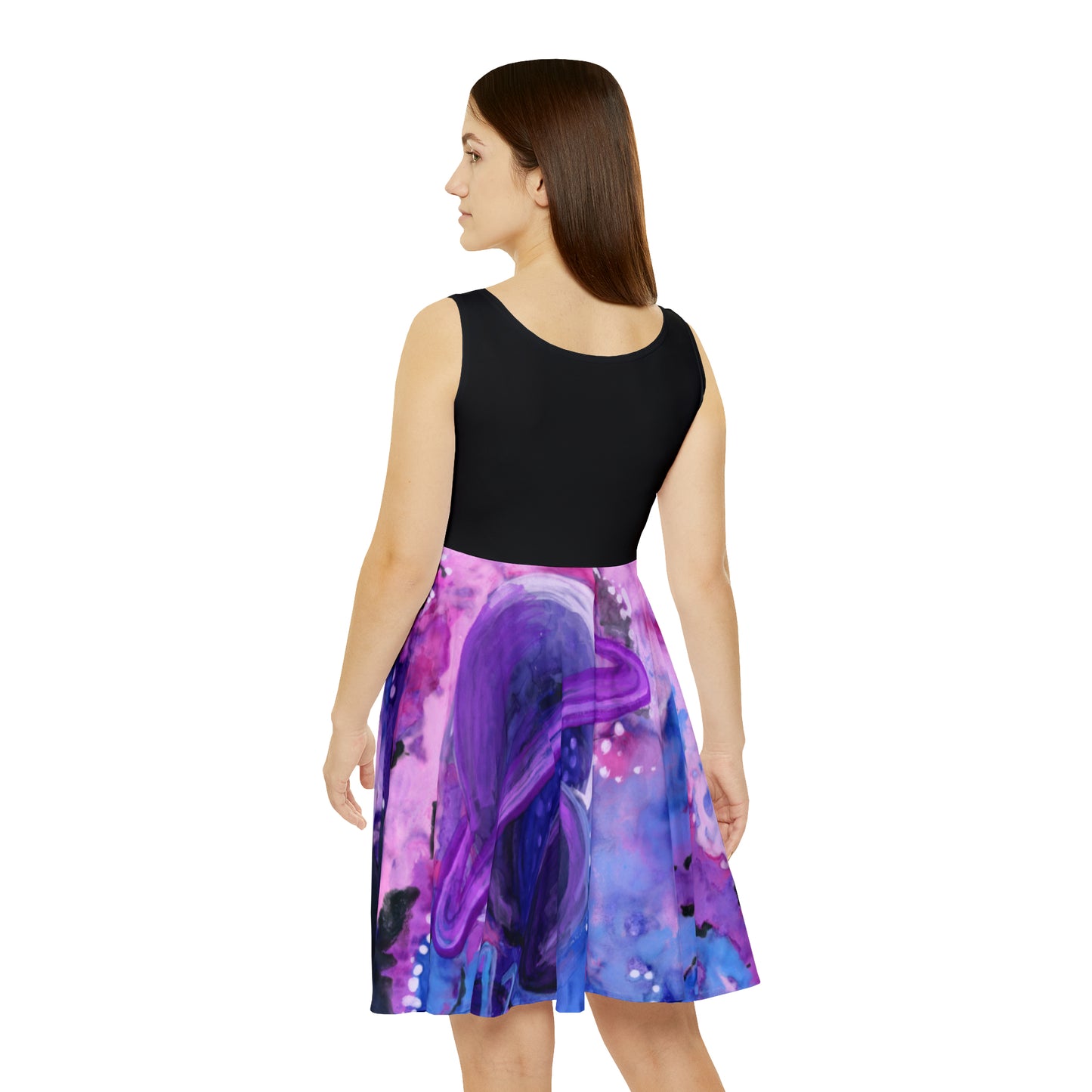 Purple Galaxy Women's Skater Dress (AOP)