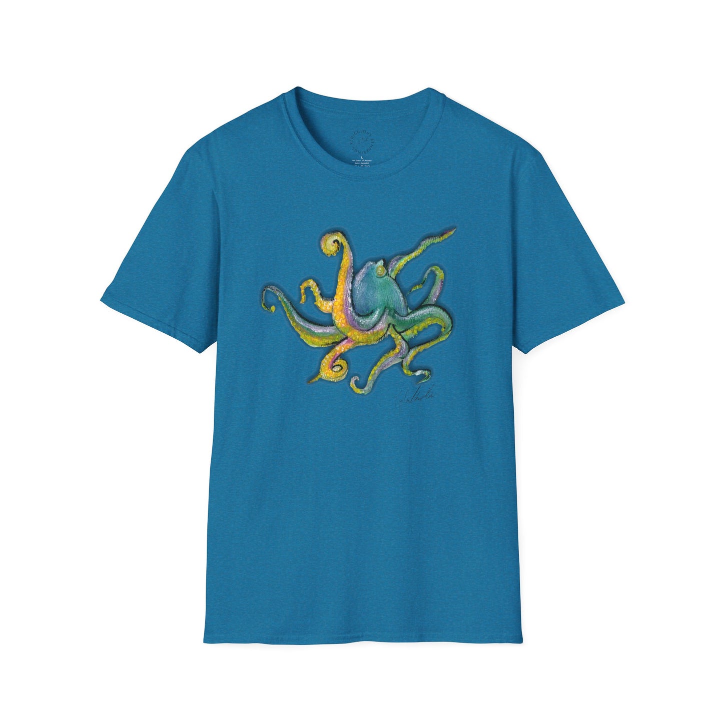 Green octopus Unisex Softstyle T-Shirt