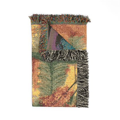 Autumn Landscape Woven Blanket — Scenic Fall Tapestry Throw