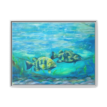 Framed Matte Canvas - Underwater Fish Scene