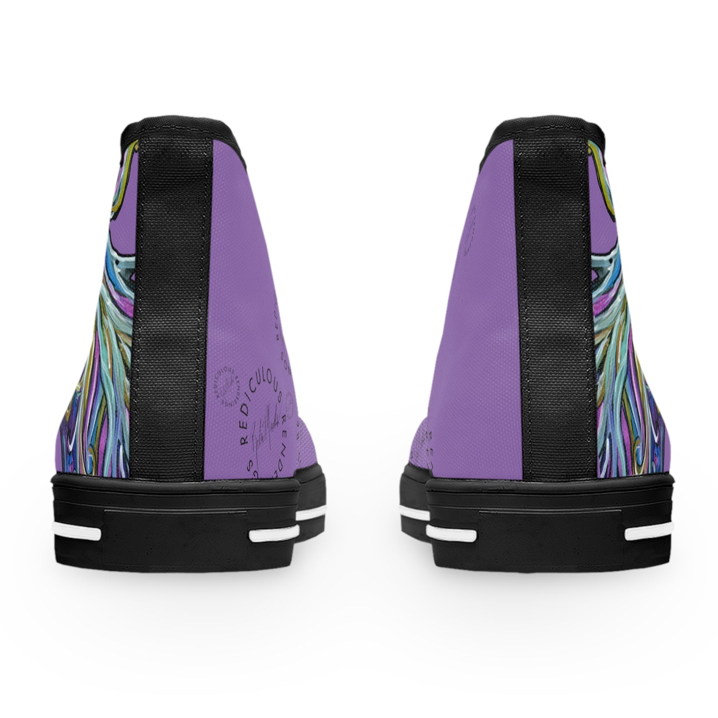 Purple Abstract Horse Unisex High Top Sneakers