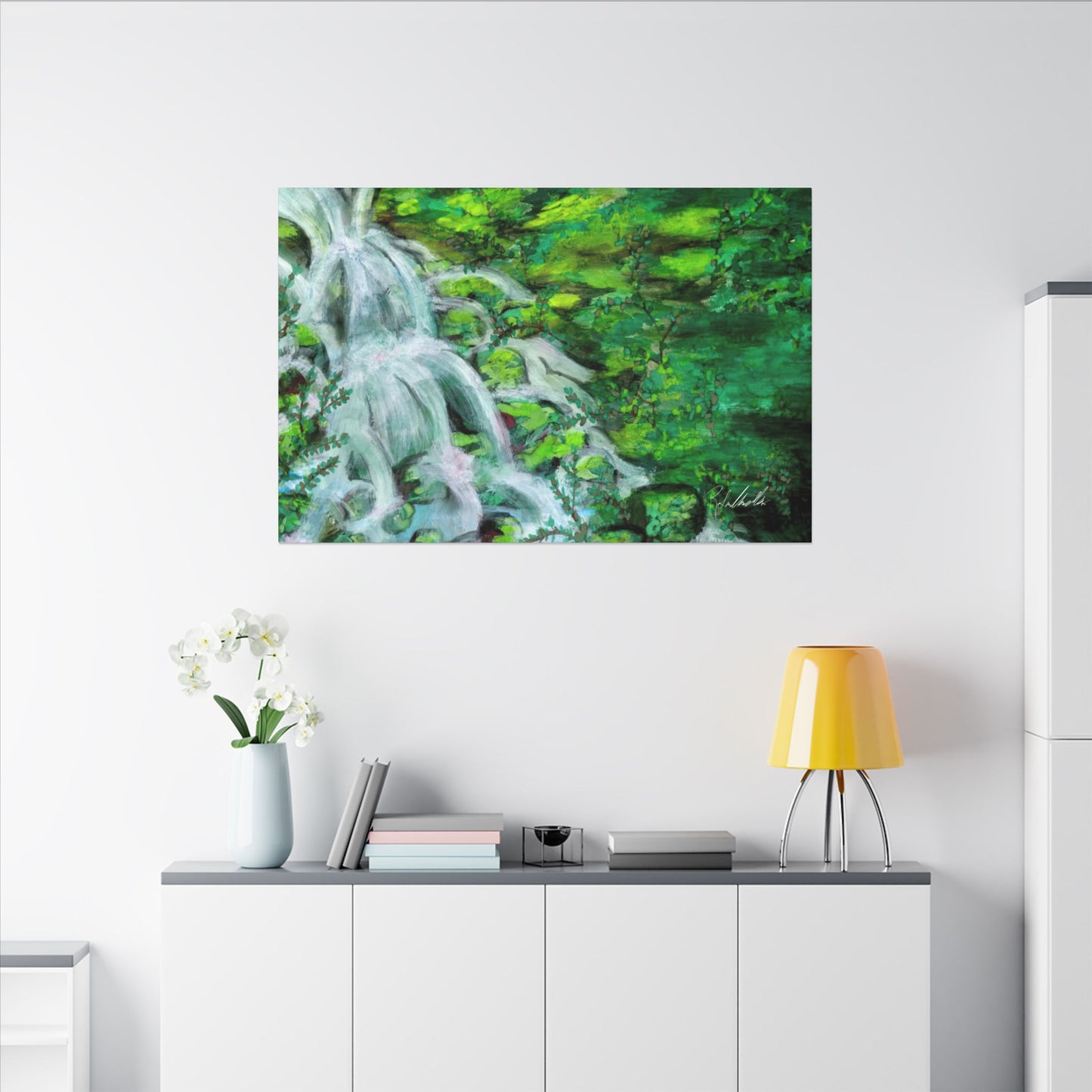Mossy Waterfall Canvas Gallery Wrap