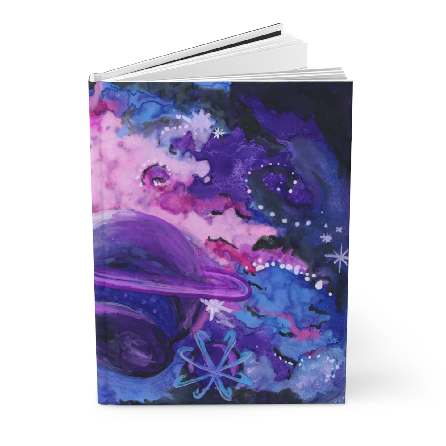 Purple Galaxy Hardcover Journal Matte 150 Pages, Printed Cover