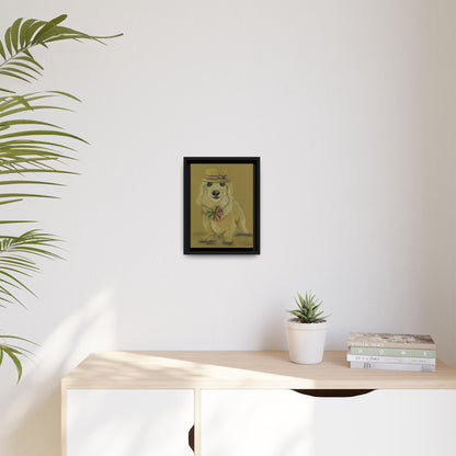 Weiner Dog in Hat Framed Wall Art