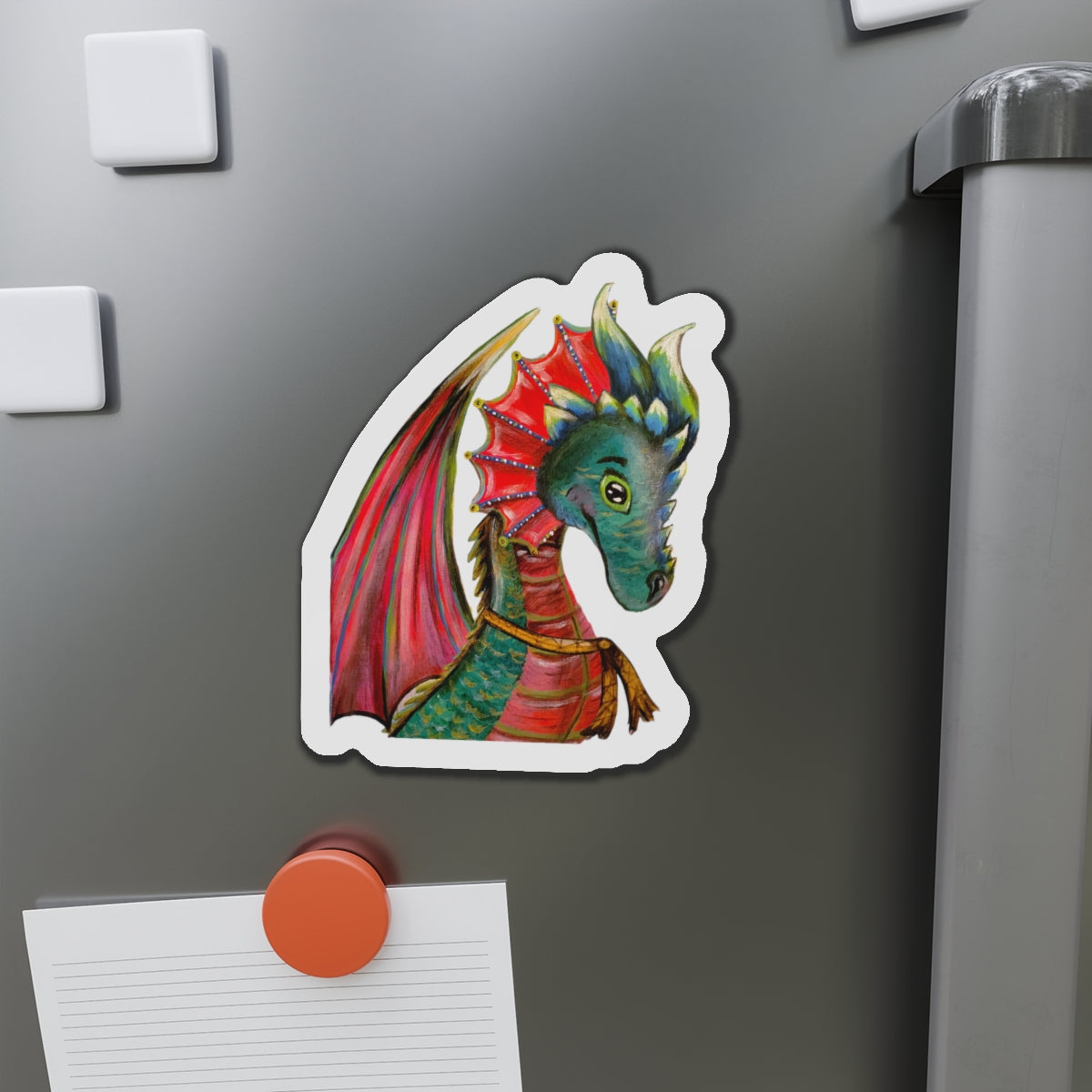 Dragon Die-Cut Magnets  Custom Shape, 5 Sizes, Vinyl Material for Outdoor Use, Flexible and Durable, Black Backing - Home Decor Refrigerator Magnets