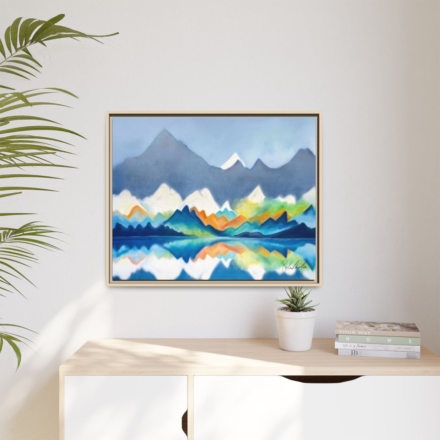 Blue and Gray Smokey Mountains Framed Wall Art