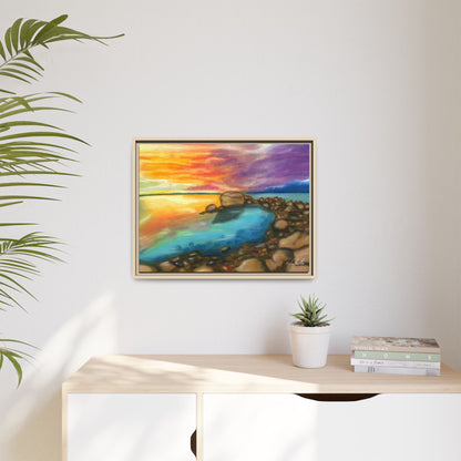 Sunset Ocean Beach Framed Wall Art