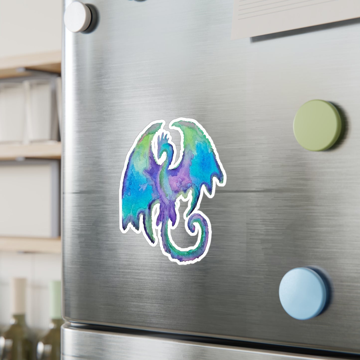 Blue Dragon Vinyl Kiss-Cut Decal Water, Scratch & UV-Resistant Satin Finish Vinyl Sticker with Removable Adhesive