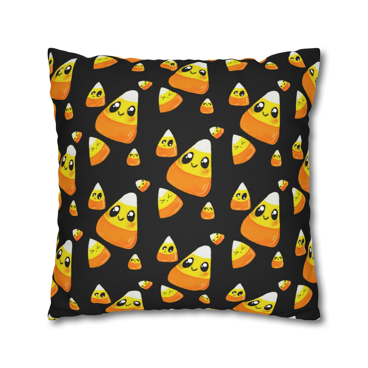 Cute Candy Corn Pattern Pillowcase — Halloween Decorative Throw Pillow Cover