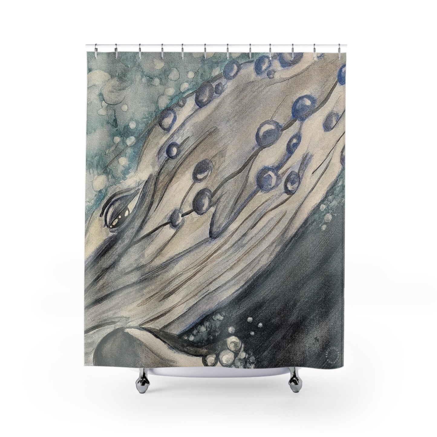 Humpback Whale Shower Curtain for Home Bathroom with Durable One-Sided Print and Waterproof Polyester Material