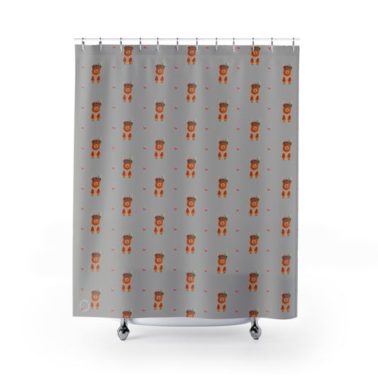 Highland Cow Shower Curtain for Home Bathroom with Durable One-Sided Print and Waterproof Polyester Material