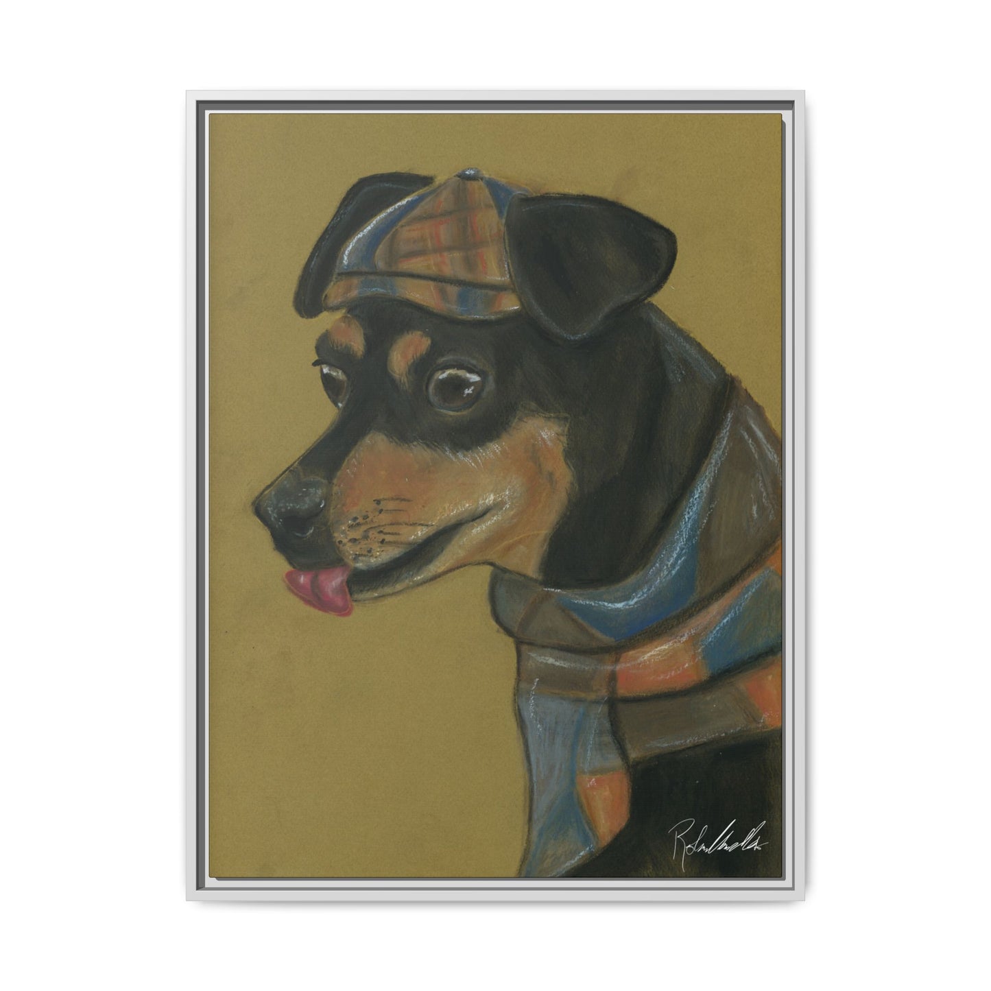 Small Chihuahua Dog in Hat Framed Wall Art