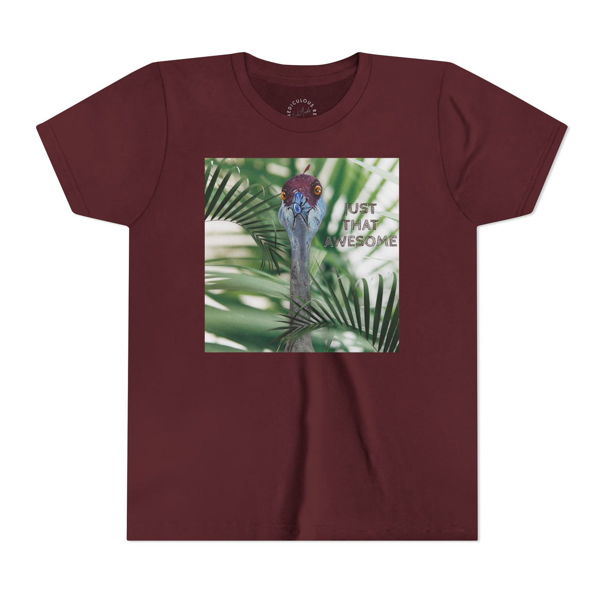 Youth Tee — 'Just That Person' Tropical Bird Graphic