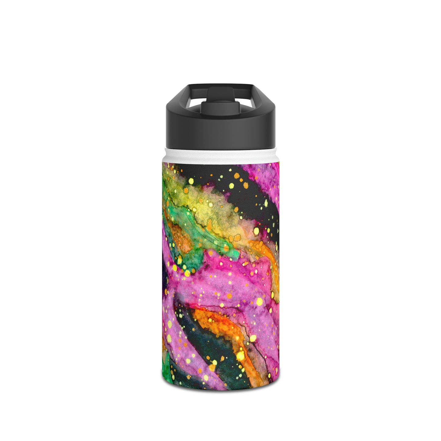 Neon Galaxy Stainless Steel Water Bottle, Standard Lid