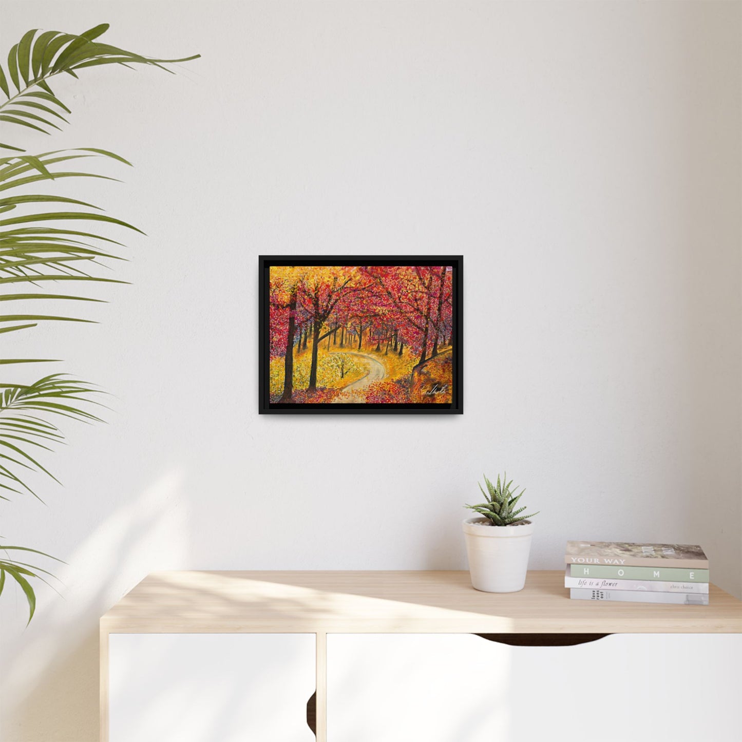 Vibrant Fall Forest Framed Wall Art