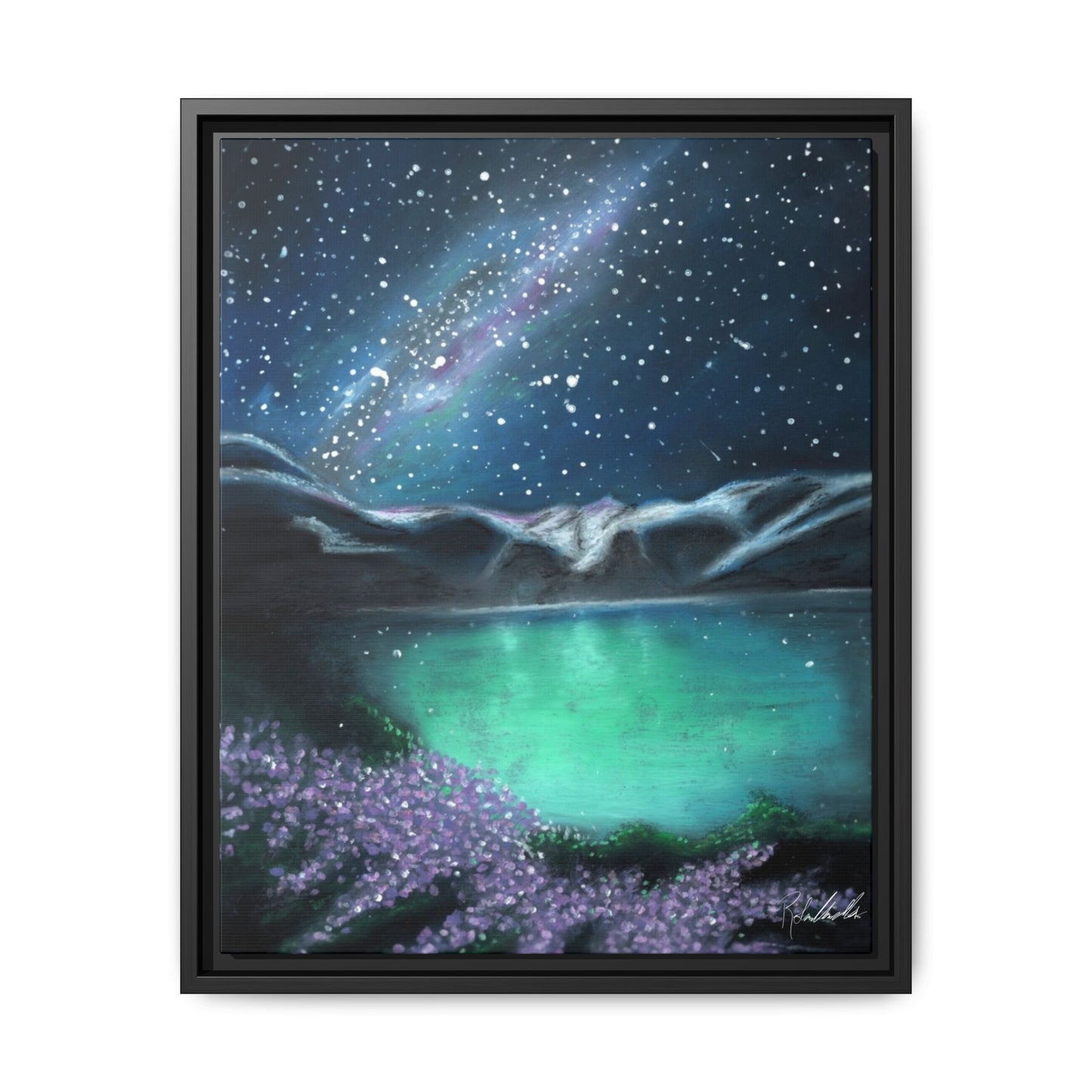 Night Sky over Spring Lake Framed Wall Art