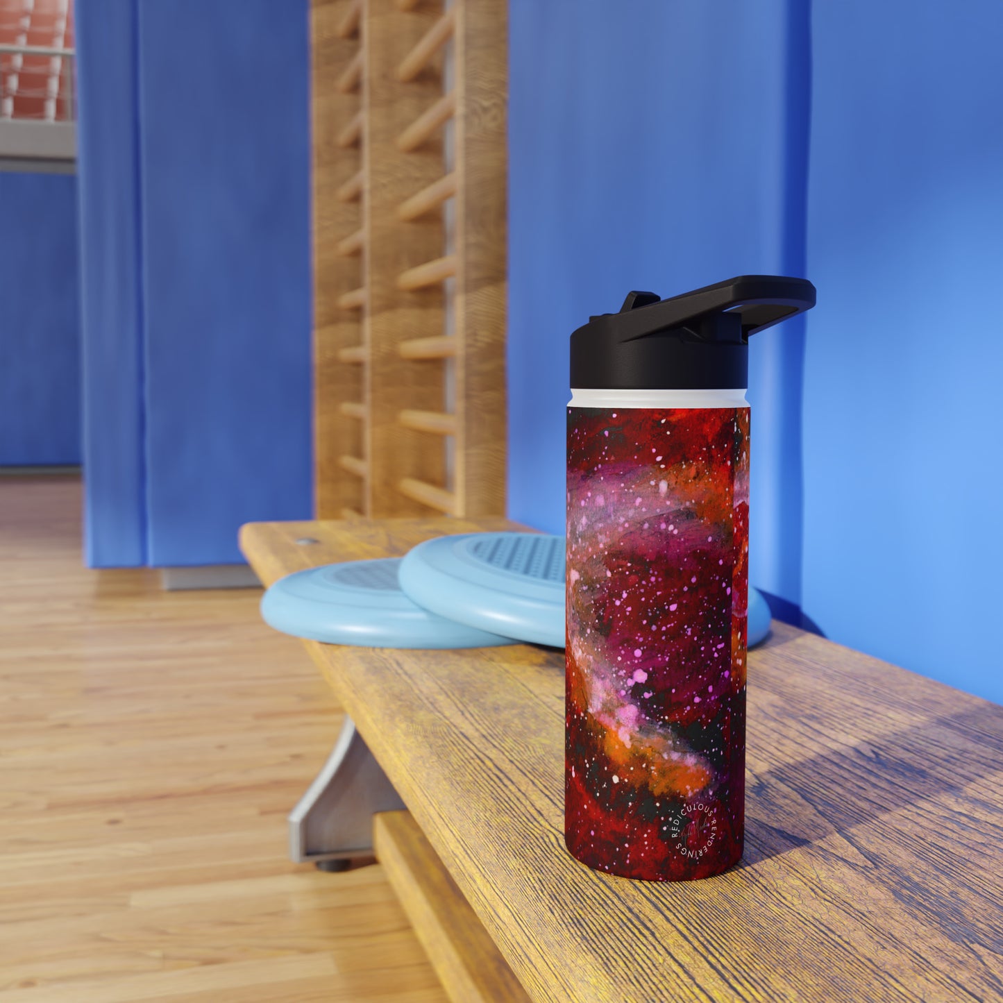 Orange Moons Galaxy Stainless Steel Water Bottle, Standard Lid