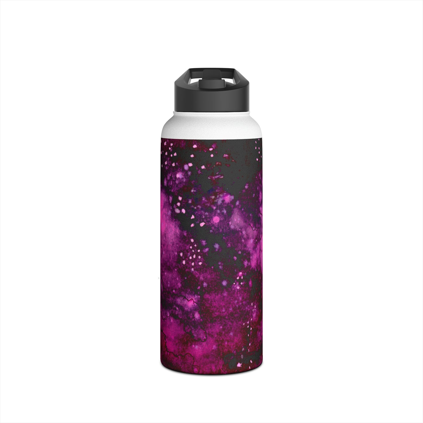 Rose Colored Galaxy Stainless Steel Water Bottle, Standard Lid