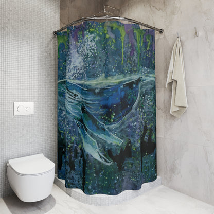 Whale Dream Shower Curtain — Ocean Art Nautical Bathroom Décor