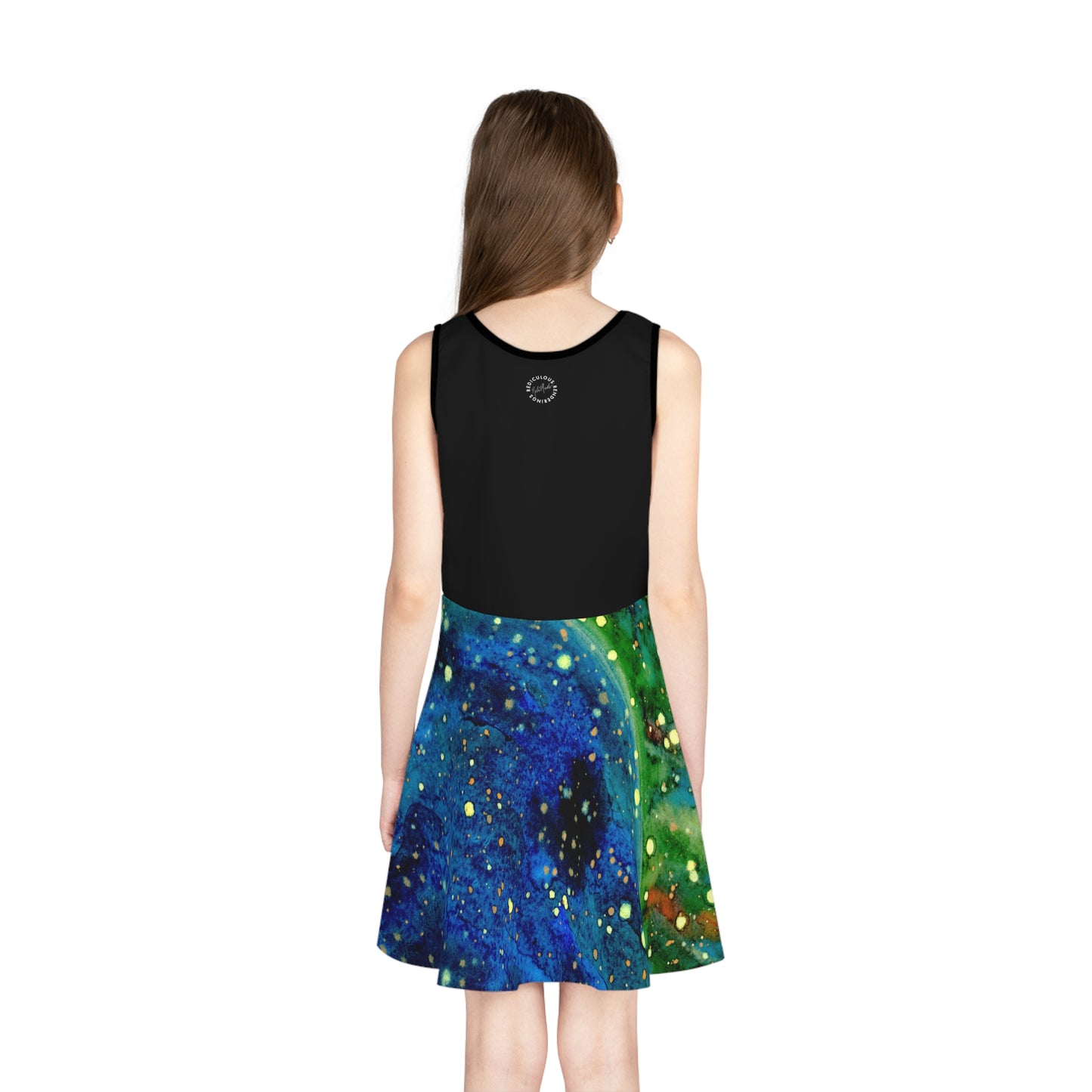 Blue Planet Galaxy Girls' Sleeveless Sundress (AOP)