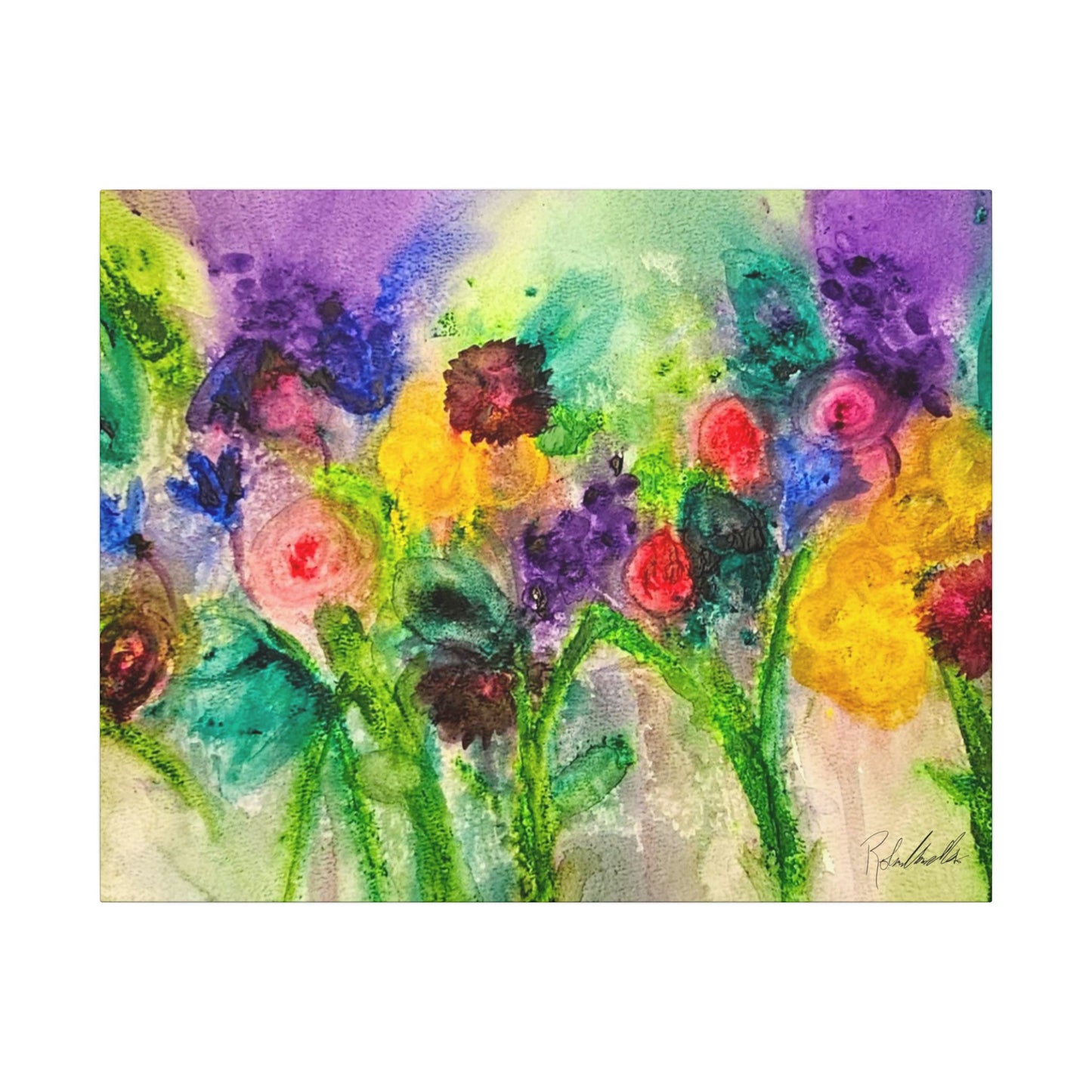 Abstract Flowers Canvas Gallery Wrap