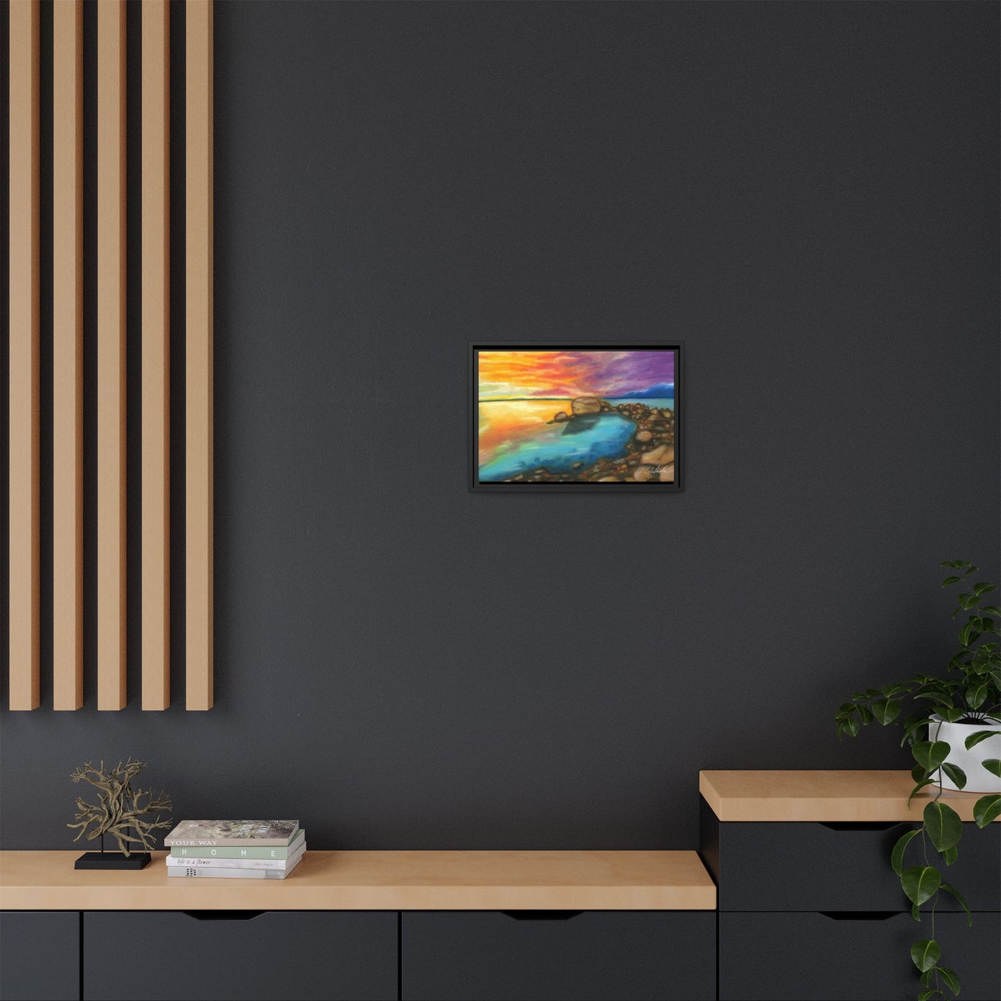 Sunset Ocean Beach Framed Wall Art