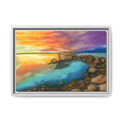 Sunset Ocean Beach Framed Wall Art