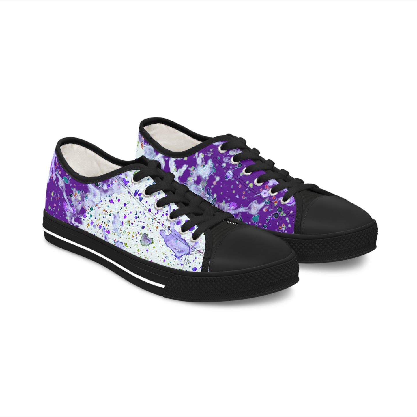 Purple Color Splash Unisex Classic Low Top Sneakers