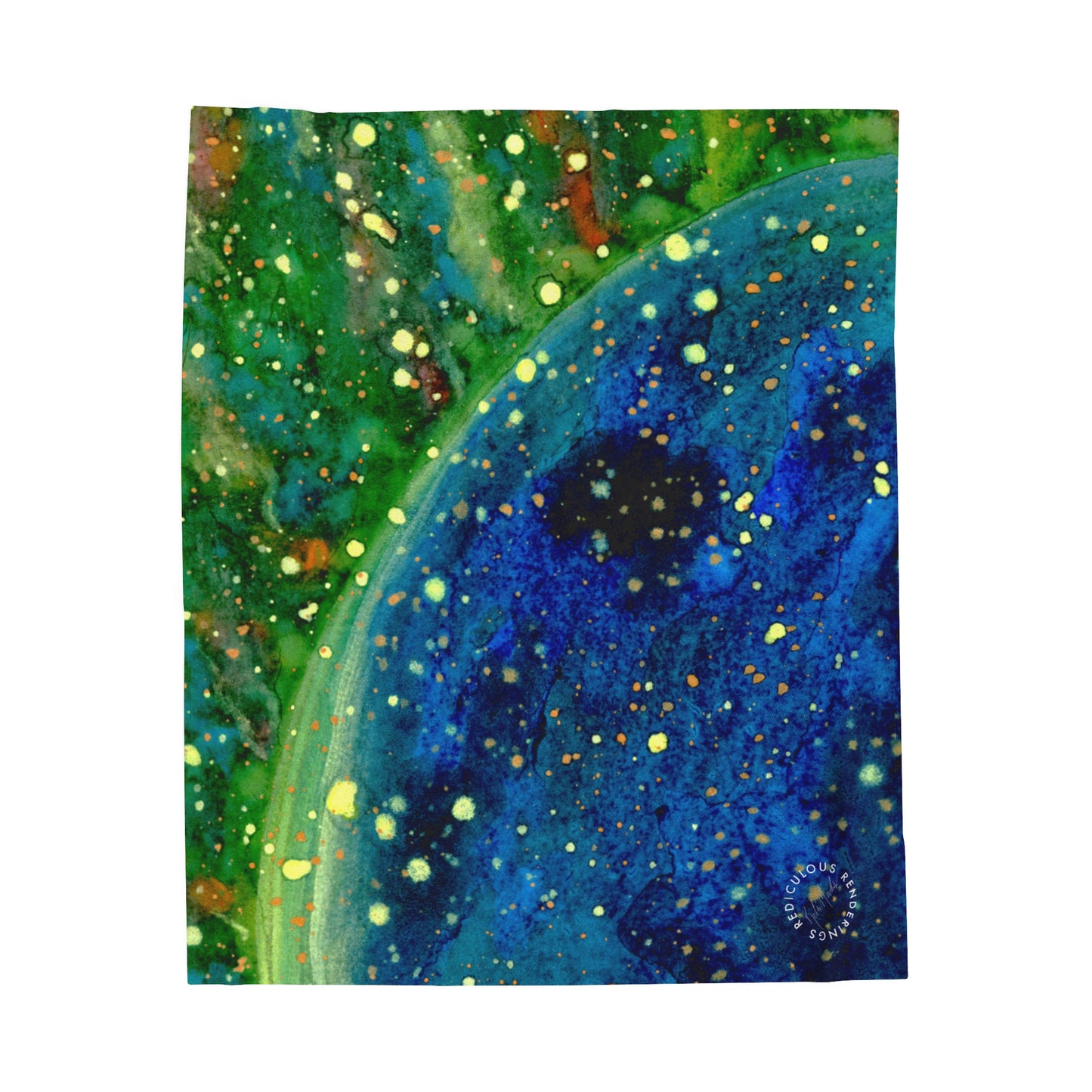 Blue Planet Galaxy Velveteen Plush Blanket