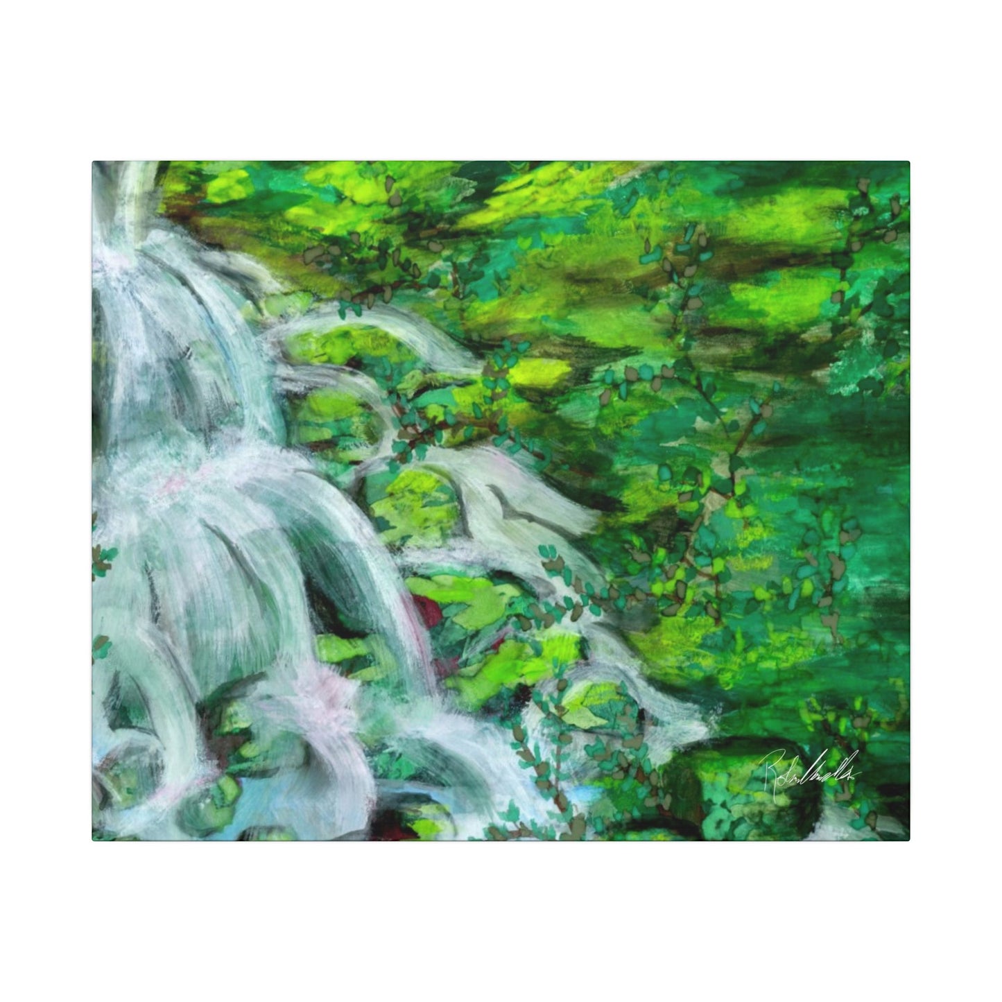 Mossy Waterfall Canvas Gallery Wrap