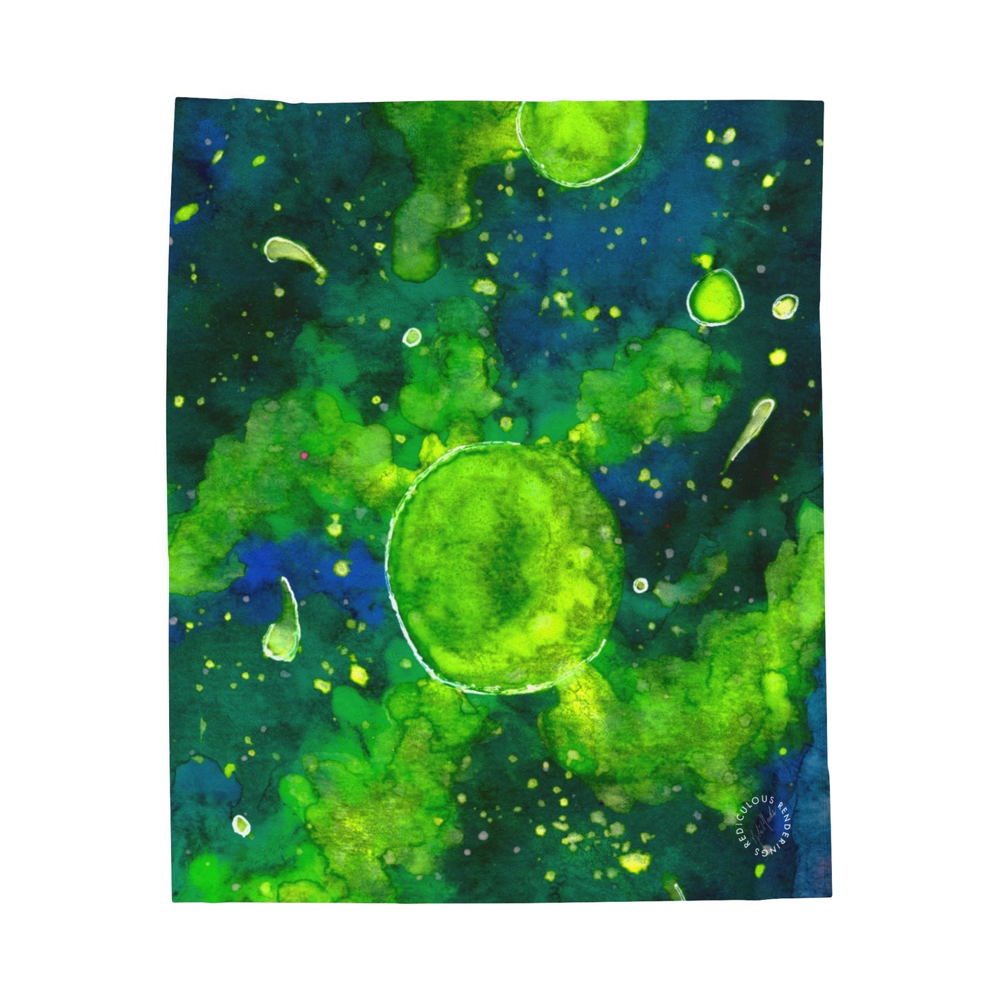 Green Galaxy Velveteen Plush Blanket