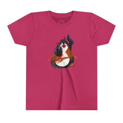 Kids Dancing Penguin Tee — Cute 60s Retro Penguin Graphic Youth T‑Shirt