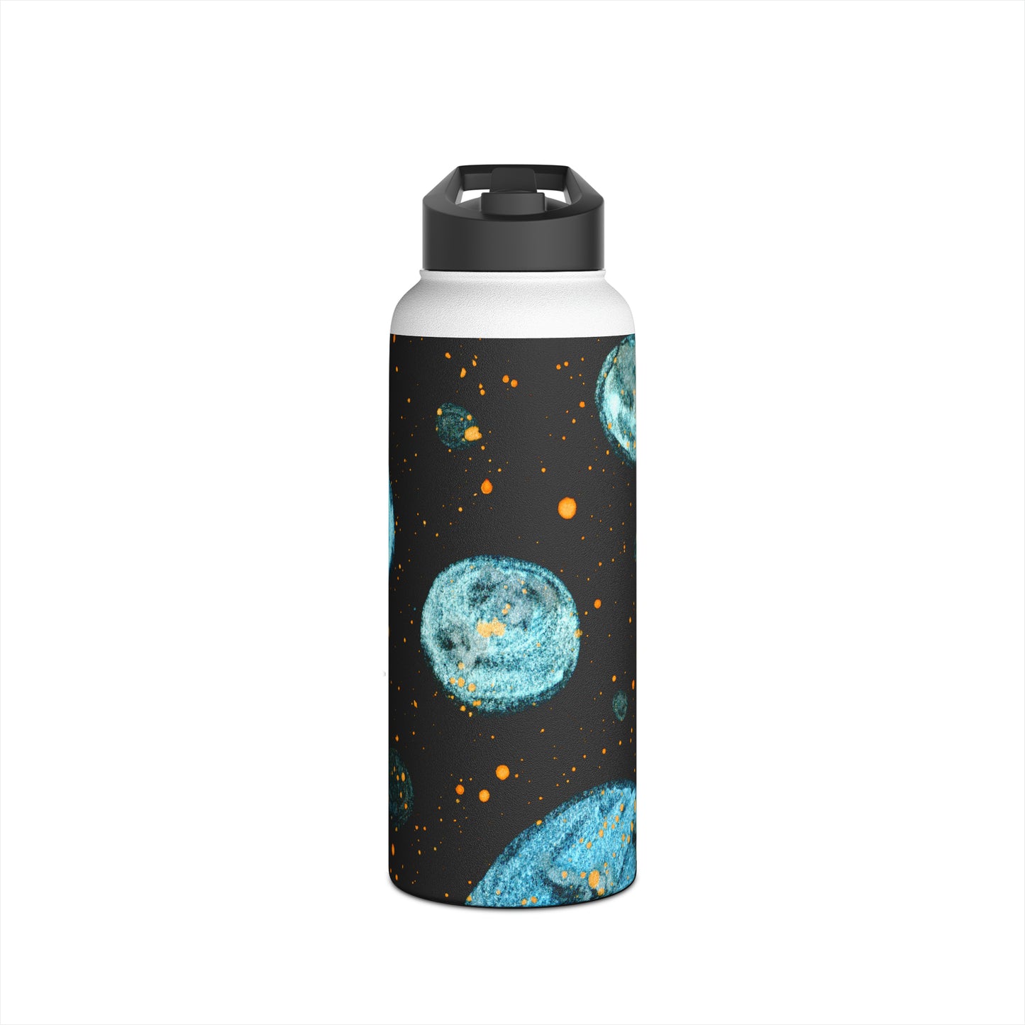 Little Blue Planets Galaxy Stainless Steel Water Bottle, Standard Lid