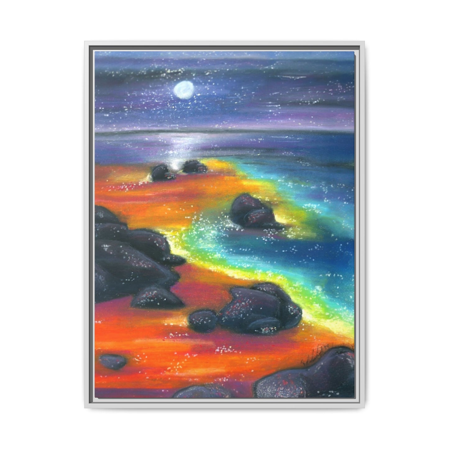 Beach at Night Frame Wall Art