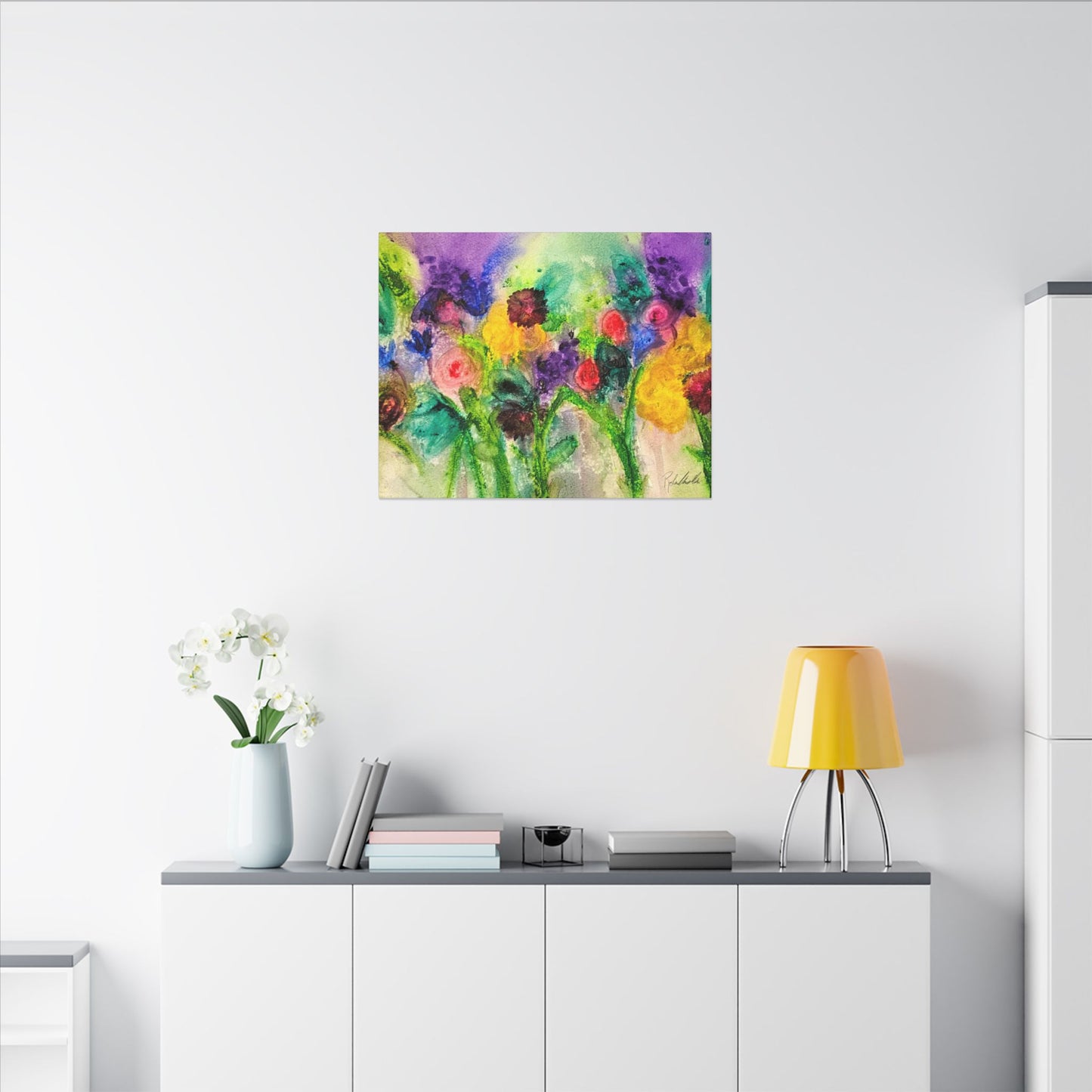 Abstract Flowers Canvas Gallery Wrap