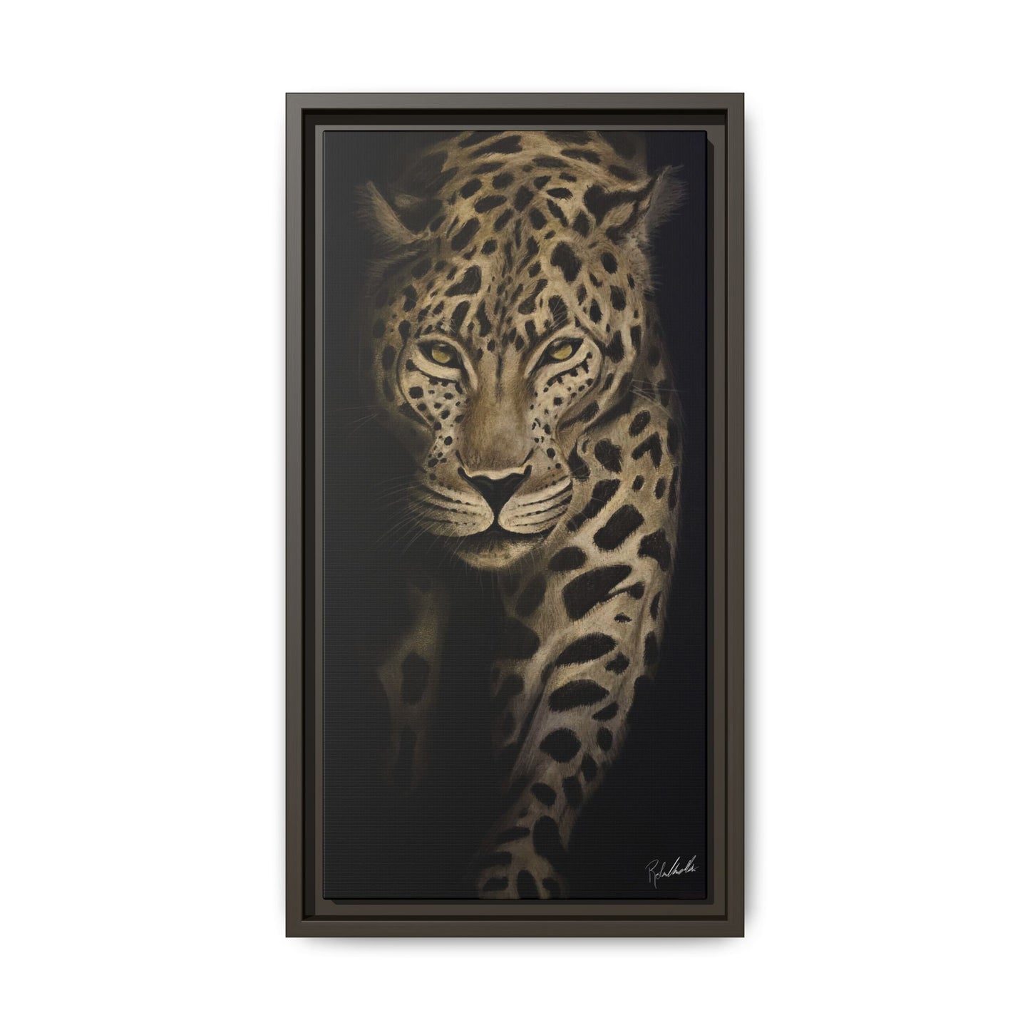 Leopard at Night Framed Wall Art