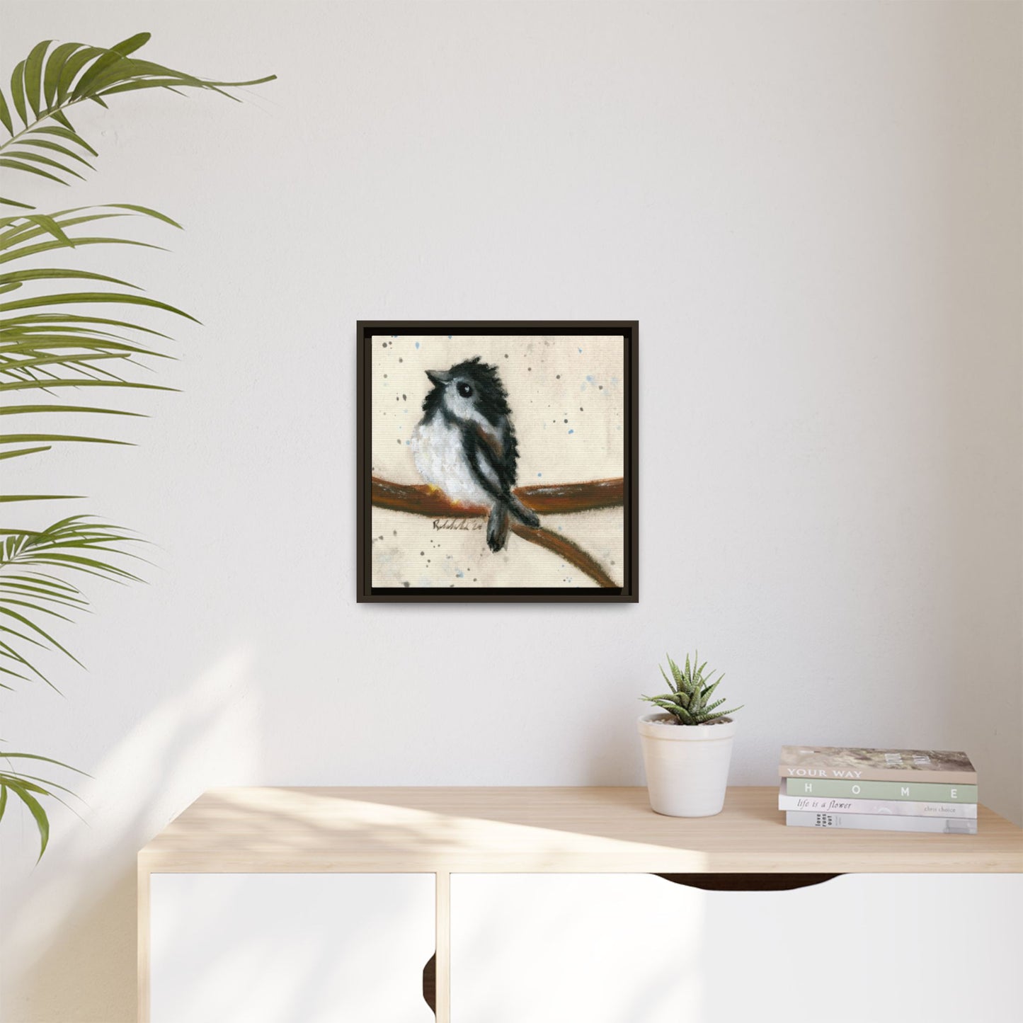 Black Finch Bird Framed Wall Art