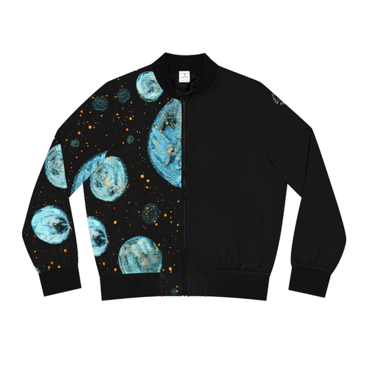 Little Blue Planets Galaxy Women's Bomber Jacket (AOP)